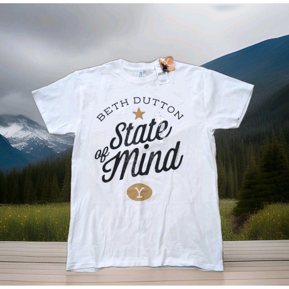 DUTTON RANCH YELLOWSTONE BETH DUTTON STATE OF MIND WOMEN'S T-SHIRT SIZE L NWT